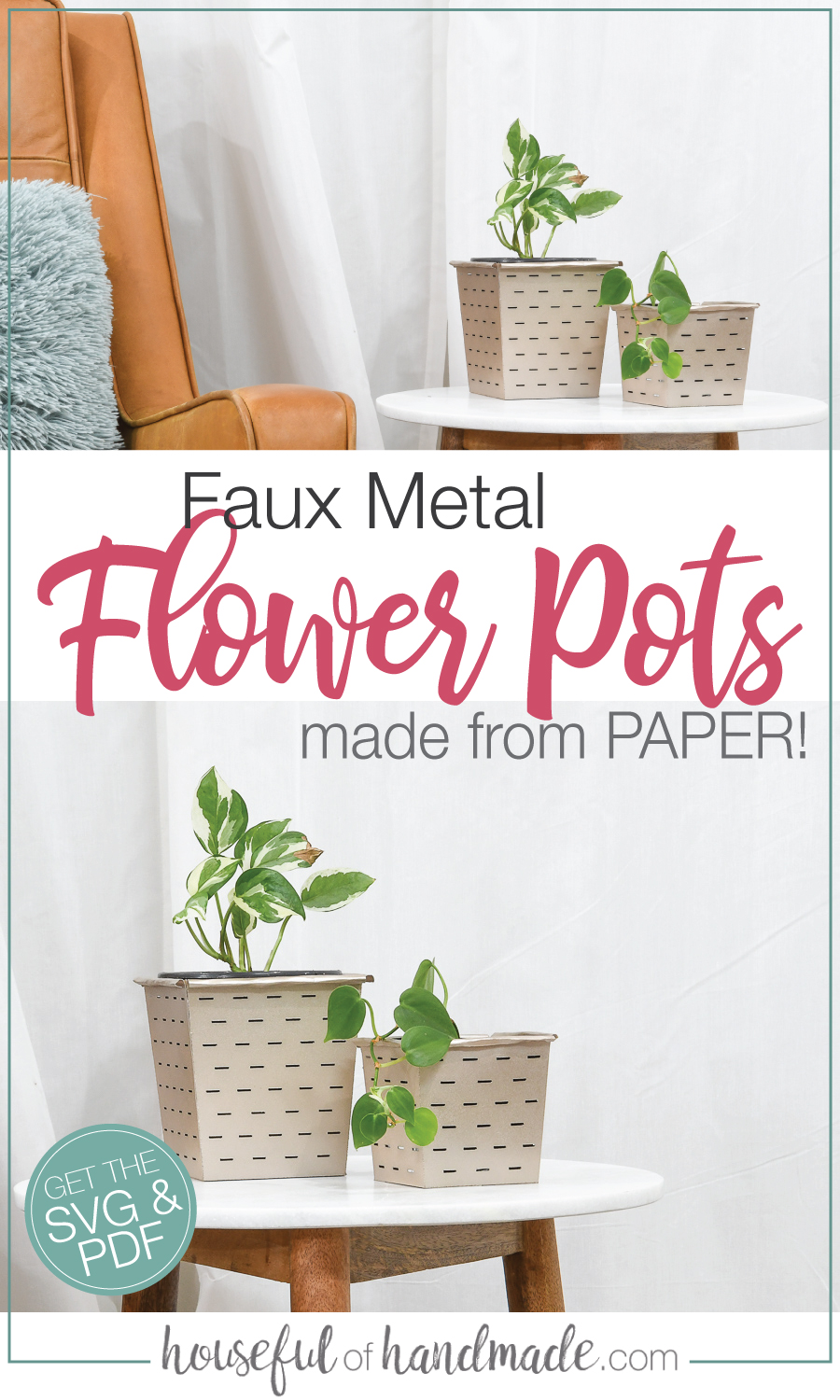 Simple Farmhouse Flower Pots Days Of Paper Spring Decor Crafting