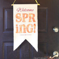 Pennant made from drop cloth with 