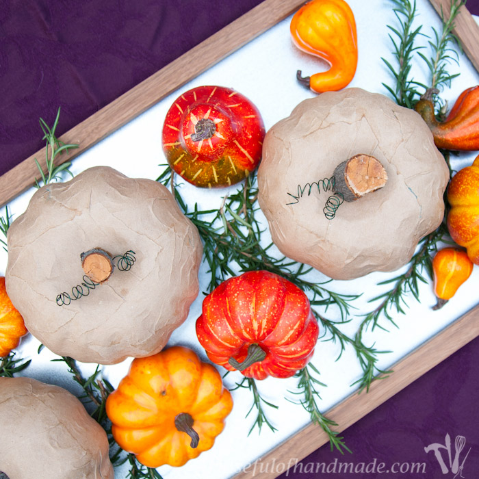 These pumpkins are beautiful. It's hard to believe they were ugly dollar store pumpkins. See how to make easy rustic pumpkins from dollar store pumpkins for only a couple dollars! 