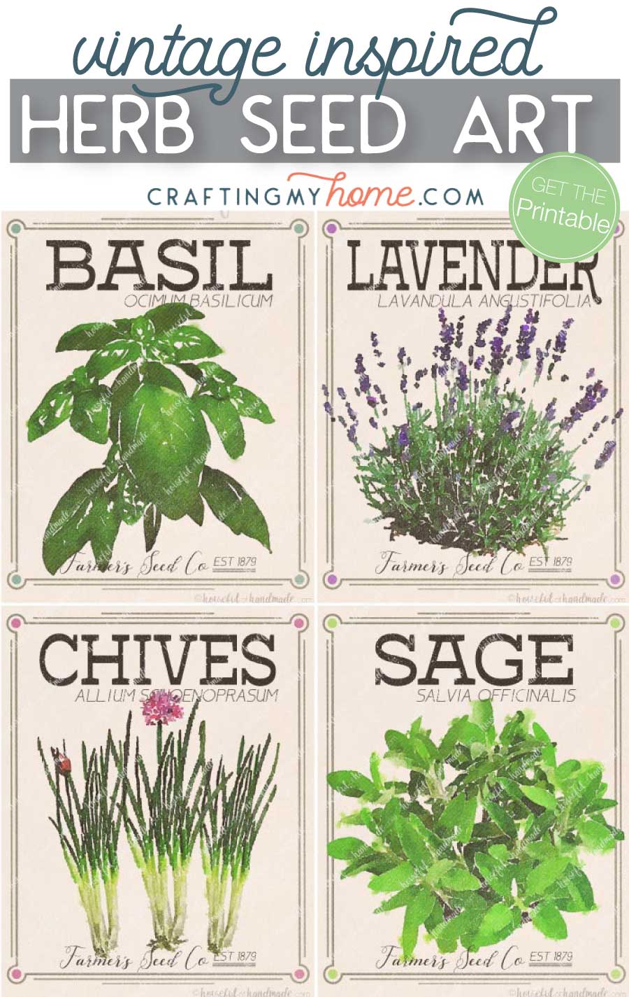 Vintage Inspired Herb Prints • Crafting my Home