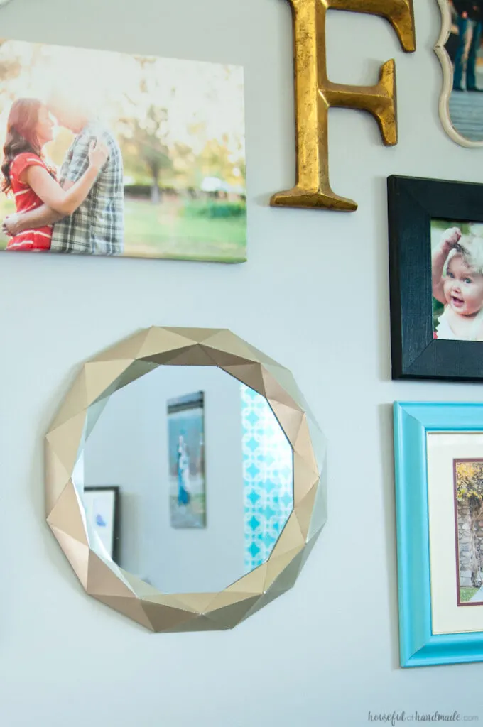 easy DIY anthropologie mirror hanging on gallery wall