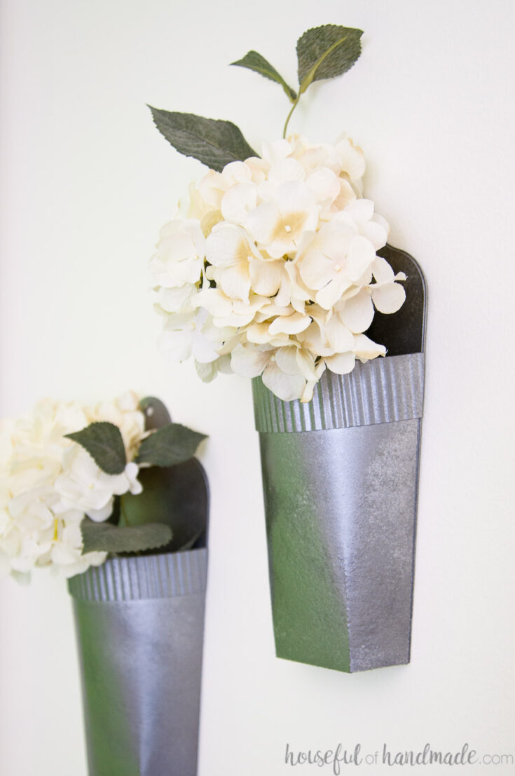 Faux Metal Wall Vases