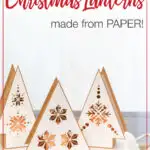 Picture of the handmade Christmas lanterns with text overlay.