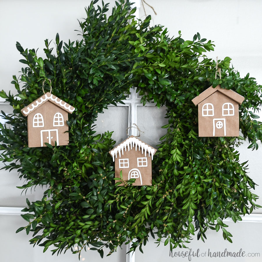 Gingerbread House Ornaments {7 Days of Paper Christmas Decor}