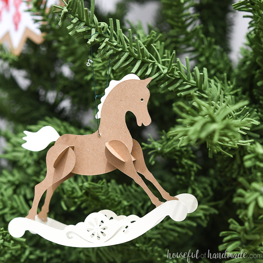 Unique Handmade Rocking Horse Christmas tree decoration 10cm x 9cm