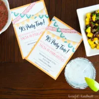 two invitations to an salsa margarita birthday party