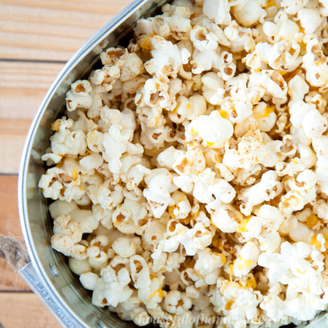 Sharp Cheddar Cheese Popcorn made with Real Cheese • Crafting my Home