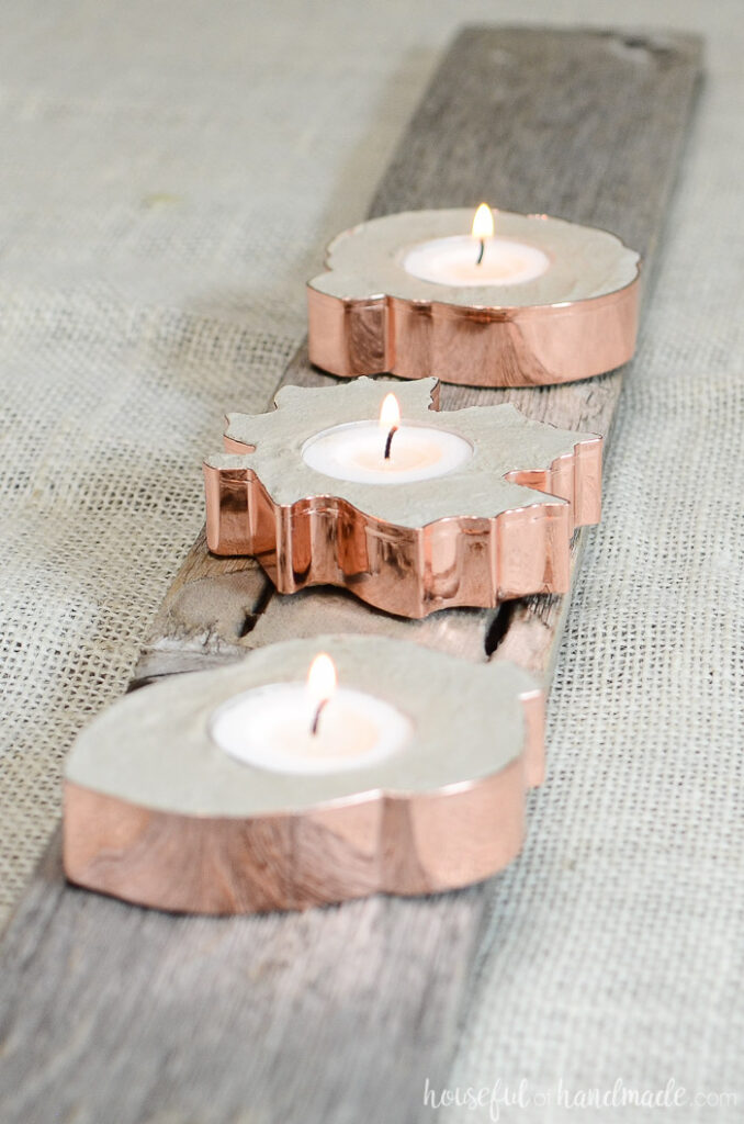 Create the perfect fall tablescape with these beautiful copper candle holders. They are so easy to make you will be ready to entertain in no time.
