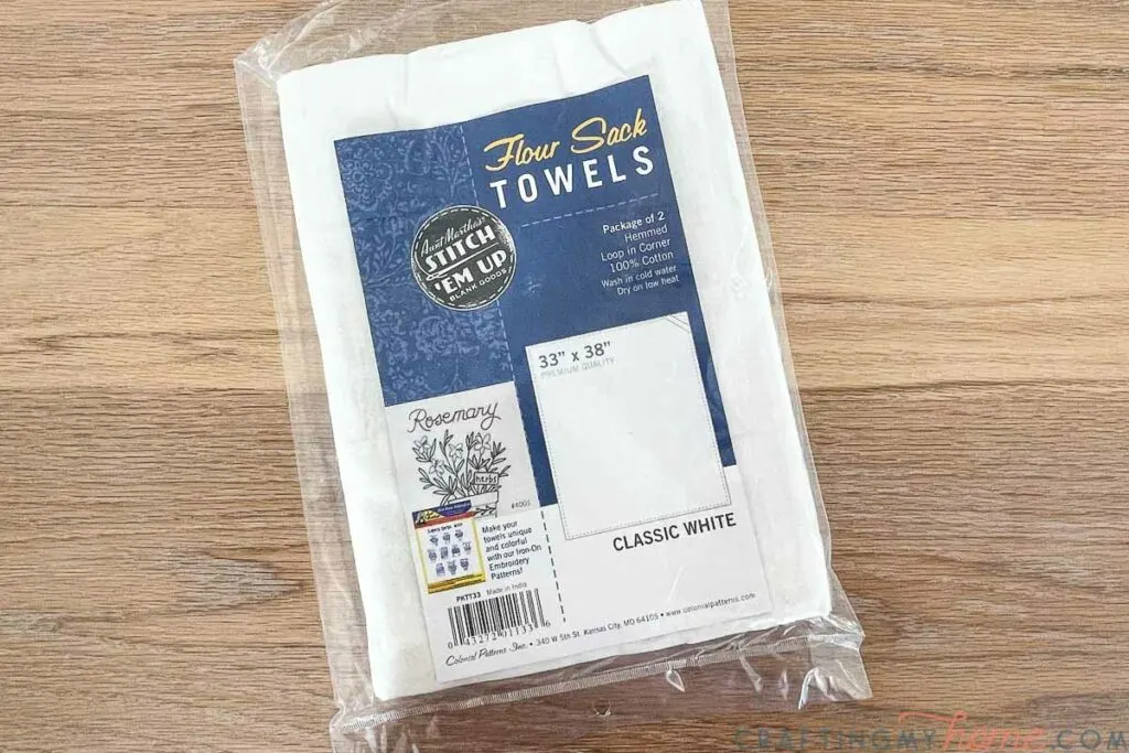 Flour sack towels in a package.
