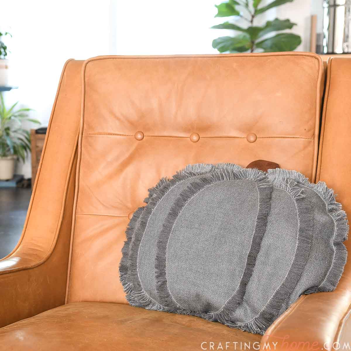 Cozy Modern Pumpkin Pillow • Crafting my Home
